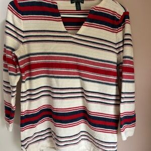 Striped V-Neck Sweater